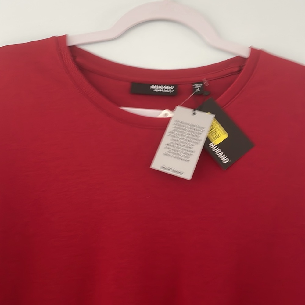 Murano Men’s Liquid Luxury Short Sleeve T-Shirt/L Maroon/has tags - Picture 3 of 5
